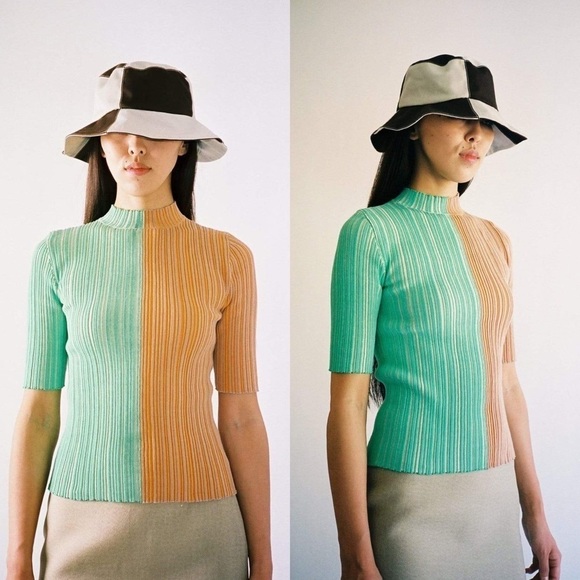 Julia Heuer Fred Top Green/Orange - Picture 1 of 5